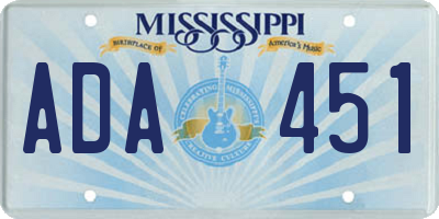 MS license plate ADA451