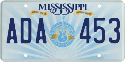 MS license plate ADA453
