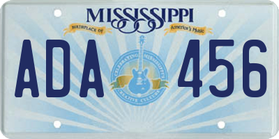 MS license plate ADA456