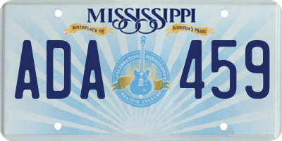 MS license plate ADA459