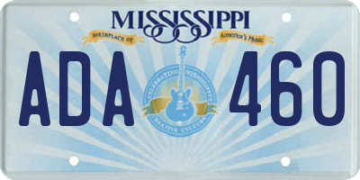 MS license plate ADA460