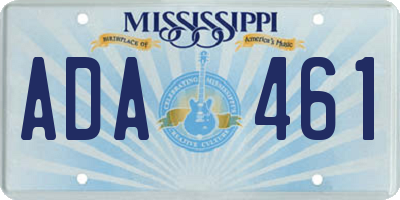 MS license plate ADA461