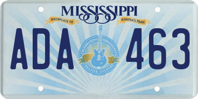 MS license plate ADA463