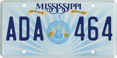MS license plate ADA464