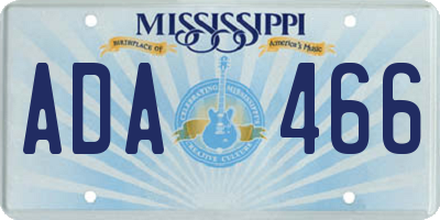 MS license plate ADA466