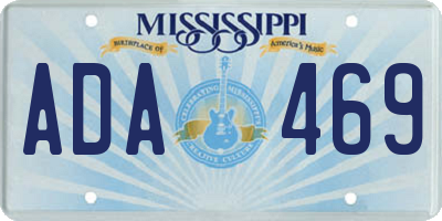 MS license plate ADA469