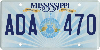 MS license plate ADA470