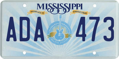 MS license plate ADA473