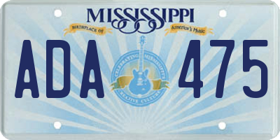 MS license plate ADA475