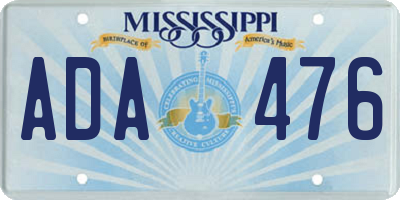 MS license plate ADA476