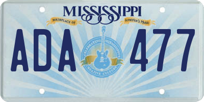 MS license plate ADA477