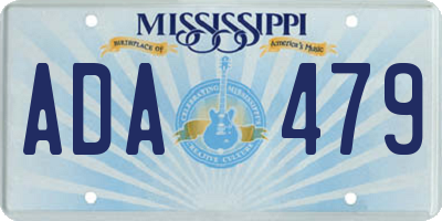 MS license plate ADA479