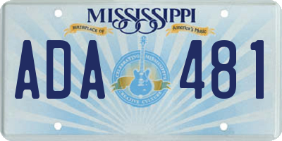 MS license plate ADA481