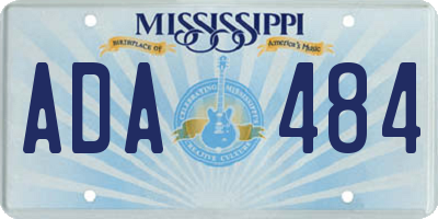 MS license plate ADA484
