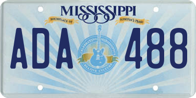 MS license plate ADA488