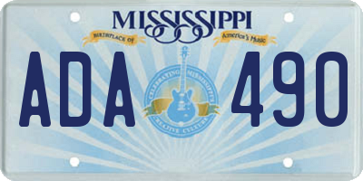 MS license plate ADA490