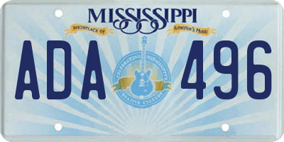 MS license plate ADA496