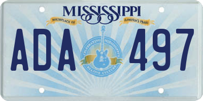 MS license plate ADA497