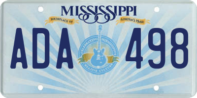 MS license plate ADA498