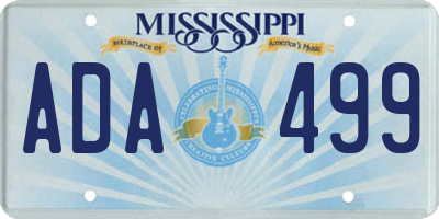 MS license plate ADA499