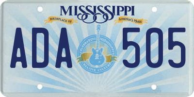 MS license plate ADA505