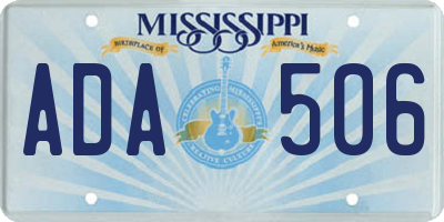 MS license plate ADA506