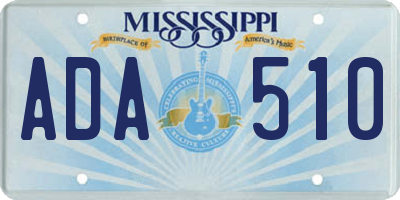 MS license plate ADA510
