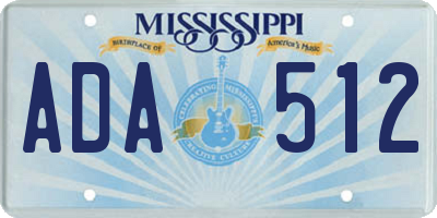 MS license plate ADA512
