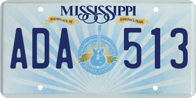 MS license plate ADA513