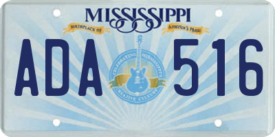MS license plate ADA516