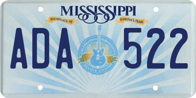 MS license plate ADA522