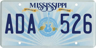 MS license plate ADA526