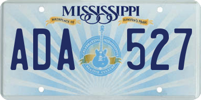 MS license plate ADA527
