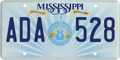 MS license plate ADA528