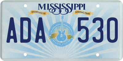 MS license plate ADA530