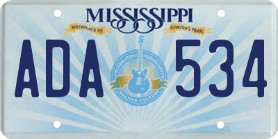 MS license plate ADA534