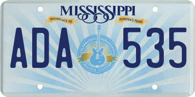 MS license plate ADA535