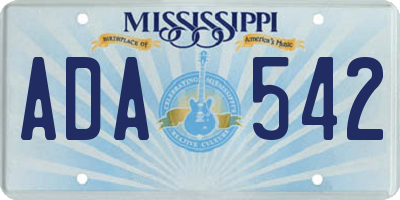 MS license plate ADA542