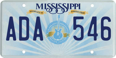 MS license plate ADA546
