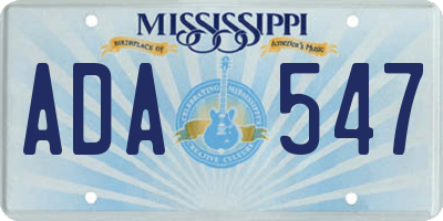 MS license plate ADA547