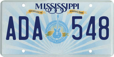 MS license plate ADA548
