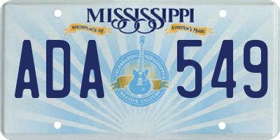 MS license plate ADA549