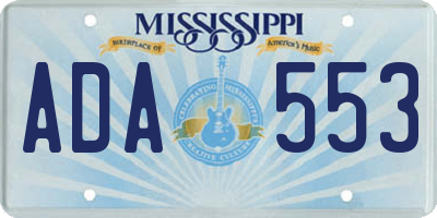 MS license plate ADA553