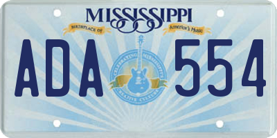 MS license plate ADA554