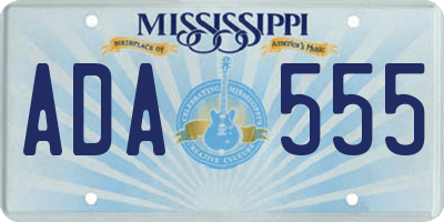 MS license plate ADA555
