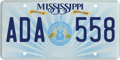 MS license plate ADA558