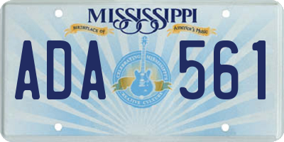 MS license plate ADA561