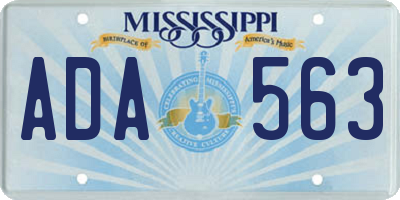 MS license plate ADA563
