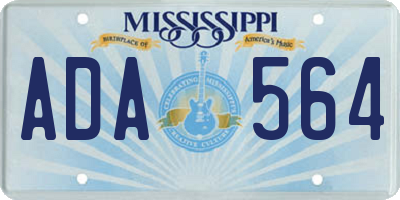 MS license plate ADA564