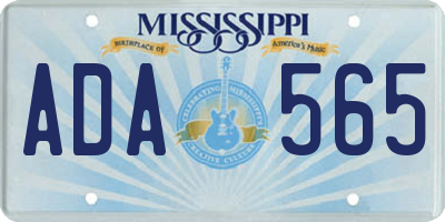 MS license plate ADA565